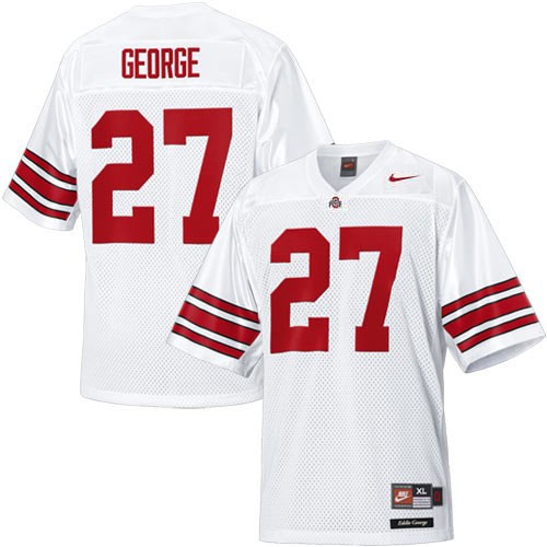 Ohio State Buckeyes Men's Eddie George #27 White Authentic Nike College NCAA Stitched Football Jersey CQ19B52XG